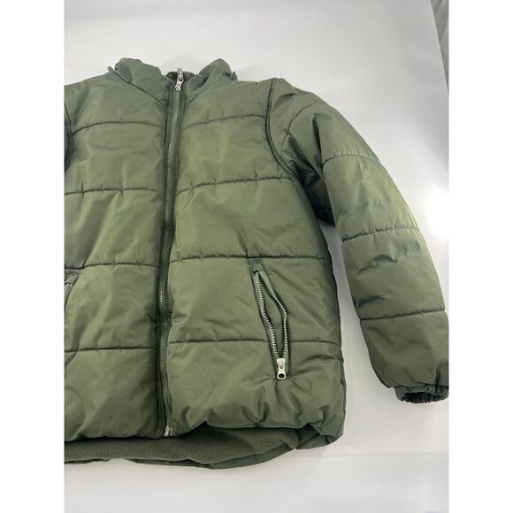 Whales Tail Outerwear Jacket Girls Large Forest Green Winter Puff Coat Zip Warm - Picture 5 of 10